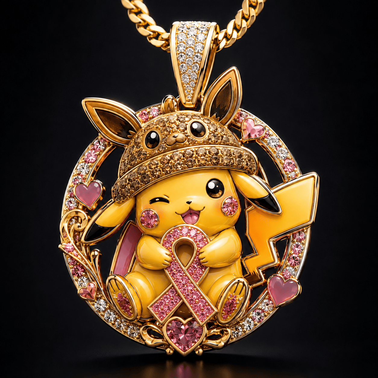 PKM Solid Gold Chain with Diamond Pendant PDL